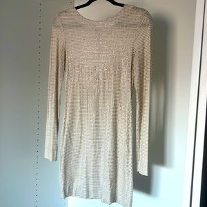 Cream and Gold Studded Dress